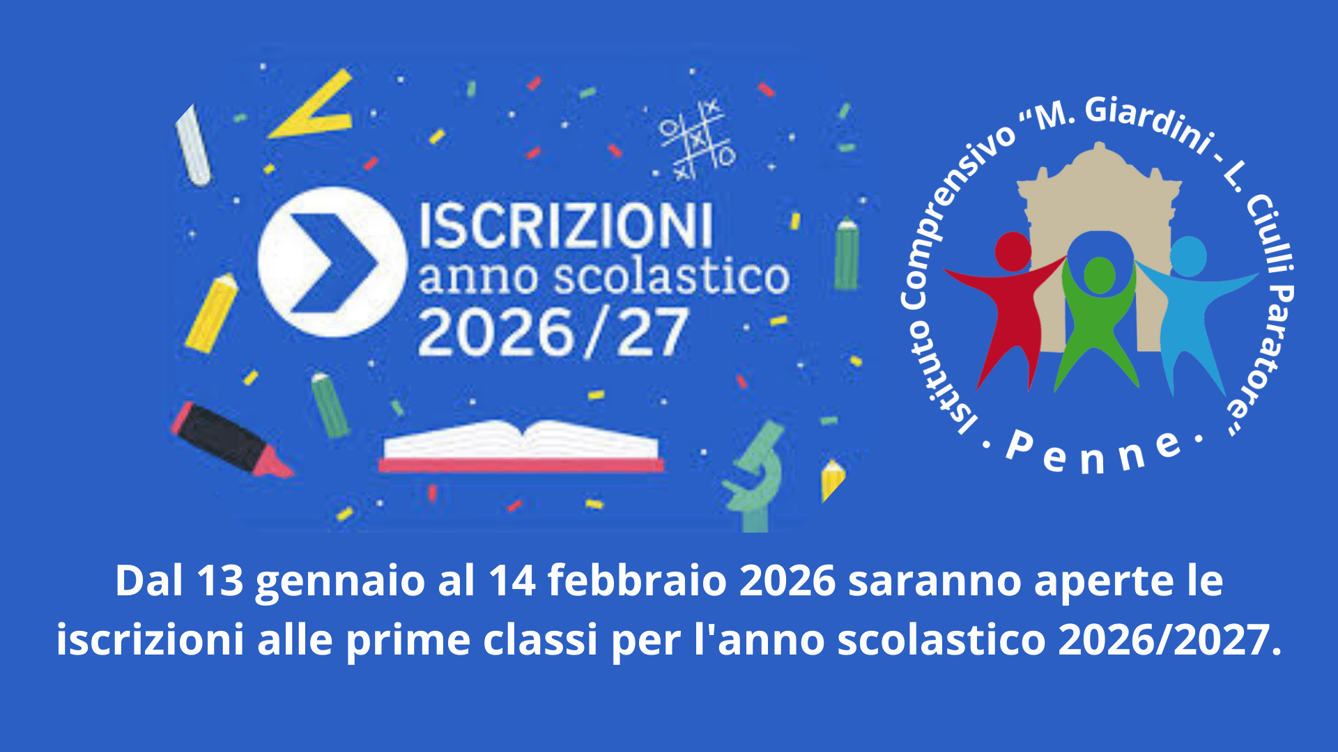 Iscrizioni per l’anno scolastico 2026-2027