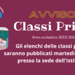 Pubblicazione classi prime