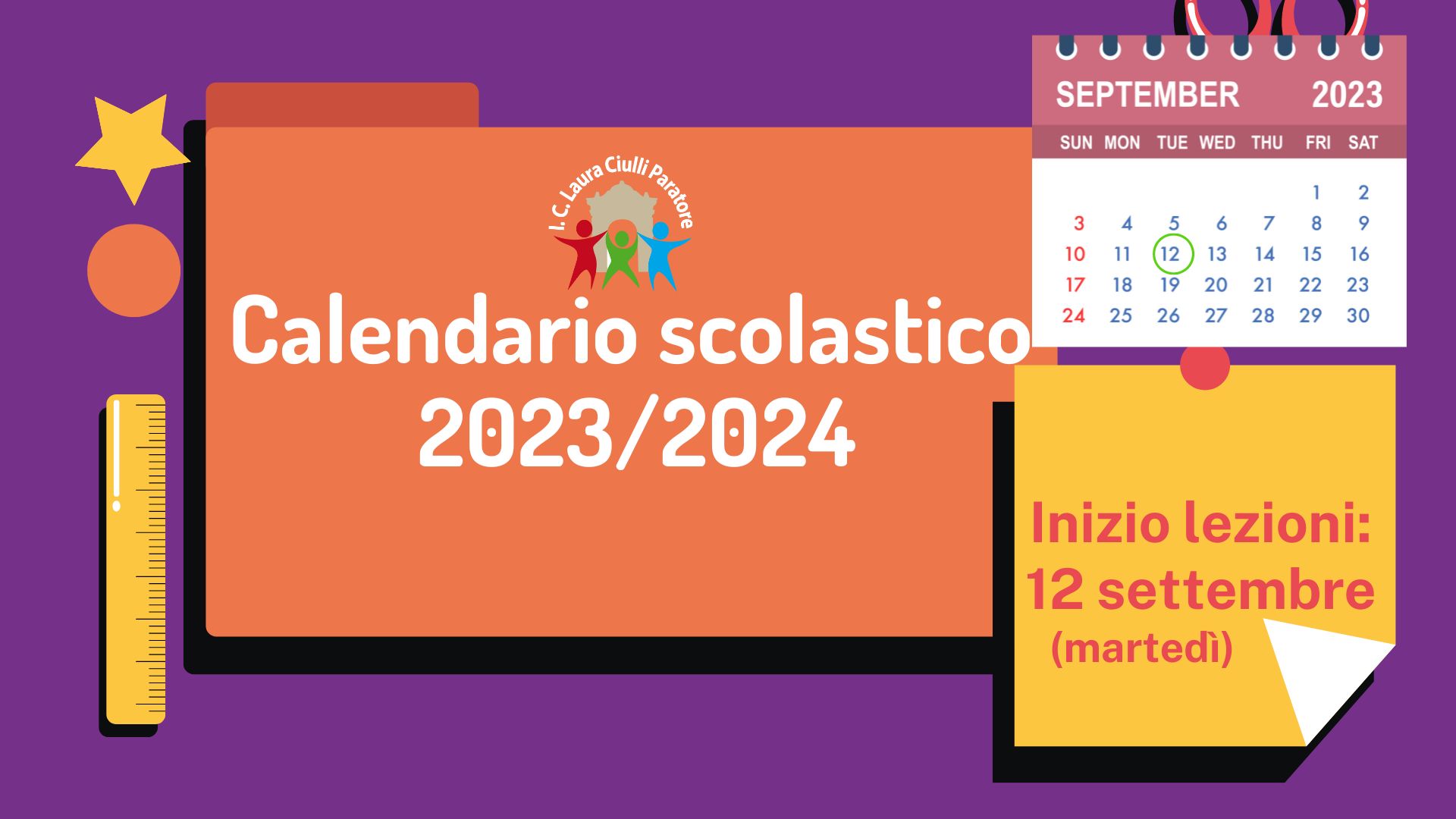 Calendario scolastico 2023/2024